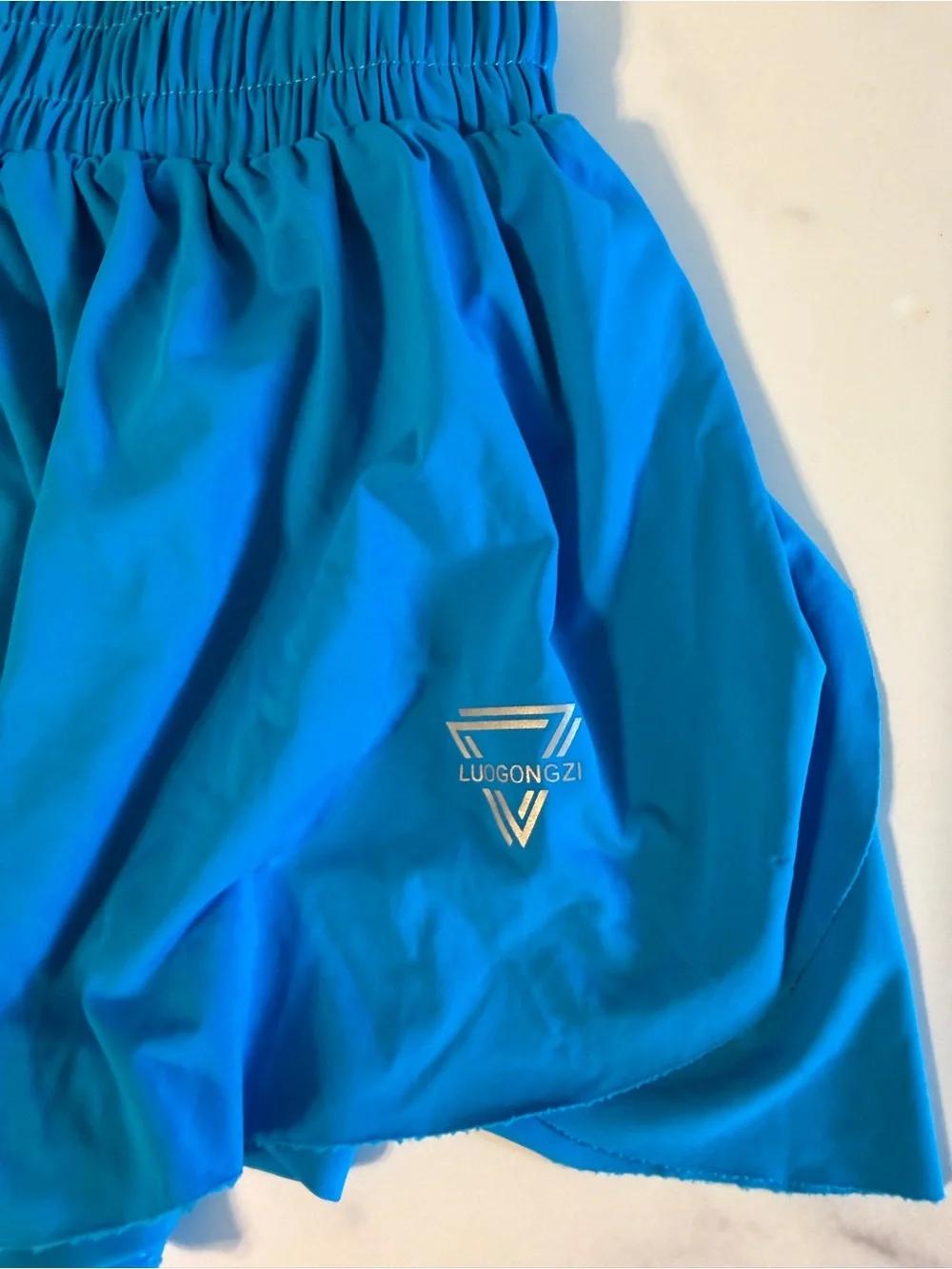 Blue 2-in-1 Flowy Running Shorts Size Small